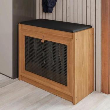 Imagem de Banco com Acento Almofadado Sandu Marrom/Preto - CASA H