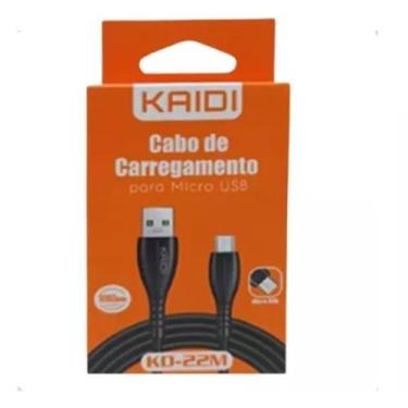 Imagem de Cabo de Dados e Carregamento 2m Micro USB KAIDI KD 22M - KAIDI CABOS