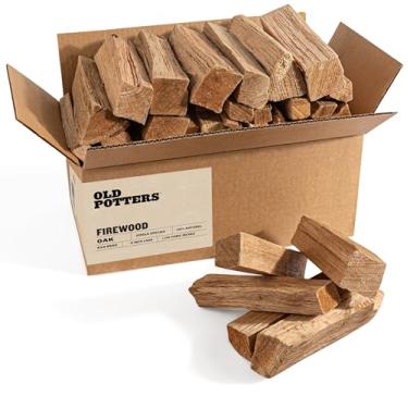 Imagem de Old Potters Lenha seca em forno (25 a 30 toras), toras de cozinha, mini toras de fumar para grelhas, defumadores, fornos de pizza, 8 a 9 kg (carvalho vermelho)