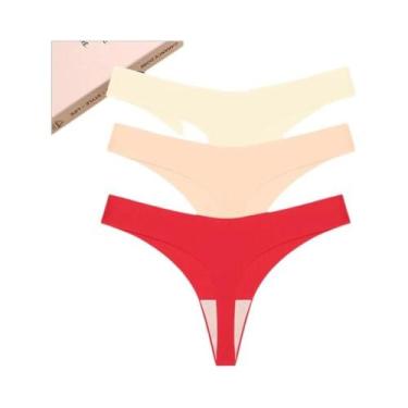 Imagem de Conjunto de 3 Calcinhas Lingerie Sexy Sem Costura - Cintura Baixa e Co