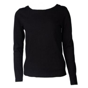 Imagem de Blusa Feminina Giraffe Gola Canoa Texturizada Preto-Feminino