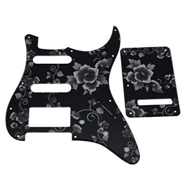 Imagem de Dopro Strat HSS Guitar 3D impresso plástico Pickguard ST placa traseira tremolo capa para os EUA/estampa mexicana Fender Strat Flower