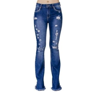 Imagem de Calça Jeans Flare Destroyed Handbook Feminina-Feminino