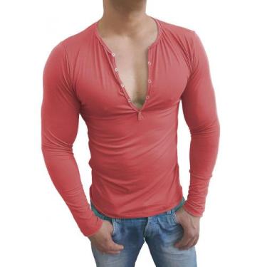 Imagem de Camiseta Botão Pressão manga longa - Sjons Modas, m, Terracota