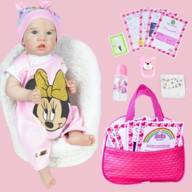 Imagem de Bebê Boneca Realista Saskia Reborn Minnie Bolsa Maternidade Recém Nasc
