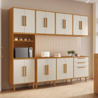 Imagem de Cozinha Completa 5 Peças 15 Portas 2 Gavetas Lorena - Kaiki Móveis