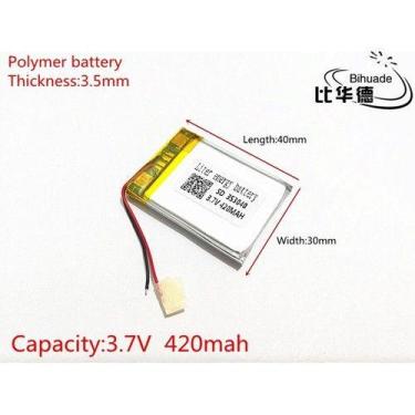 Imagem de Bateria 3,7v 420mah 3,5mm X 30mm X 40mm  C/2 Fios - bgb