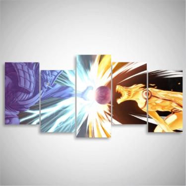 Imagem de Quadro Naruto Kurama e Susanoo Mosaico 5 Peças