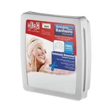 Imagem de Armário Plástico para Banheiro 38x35cm Cinza Claro - Fácil Instalação 