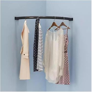 Imagem de Suporte De Exibição De Roupas, Cabide De Canto Trilho De Roupas De Parede De Aço Inoxidável Cabide De Roupas Industrial Para Loja De Roupas Masculinas Femininas, White, 80x80cm