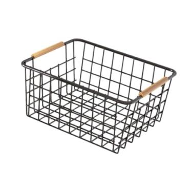 Imagem de IEUDNS Cesta de armazenamento de, organizador de brinquedos, multifuncional, versátil, conveniente, lanches, com alça para despensa, cozinha, Preto 28x17.5x12cm