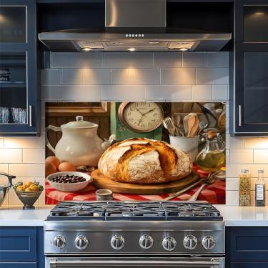 Imagem de Papel de parede de cozinha autoadesivo à prova de óleo, impermeável, protetor de parede, papel removível para armário