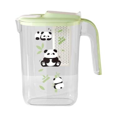 Imagem de Ioensy Jarra de água para porta de geladeira com tampa, cafeteira de infusão fria transparente, multiuso, 2200ml, chaleira, jarra de água para casamentos e, Verde