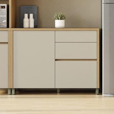 Imagem de Balcão Nesher Condessa em MDF com 1 Porta e 3 Gavetas - 120cm de largura