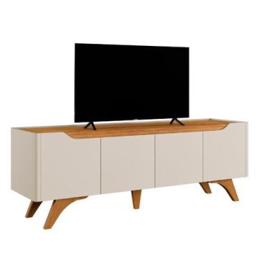 Imagem de Rack Atenas Para Tv 75" Off White Naturalle 4 Portas 1,80m - Mavaular