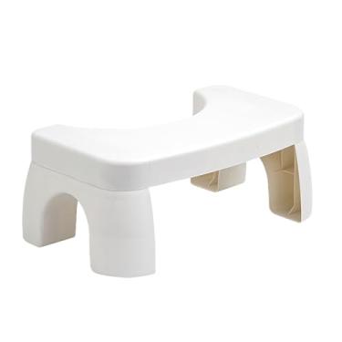 Imagem de Zerodis Bancas do pé Com Potty, Evitando Escorregar Melhorar a Postura Portátil Etapa do pé Descanso Agachando o Apoio de pé Sob o Apoio de pé para o Escritório do Banheiro de Escritório (Branco)
