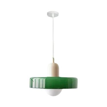 Imagem de Luminária Pendente De Vidro Nórdico Retrô E27 Led Lustre Para Sala De 
