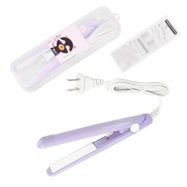 Imagem de YIPINER Mini alisador de cabelo 2 em 1, liso e encaracolado, chapinha, cerâmica, turmalina, 100-240 V, 20 W, plugue dos EUA, roxo