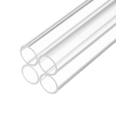 Imagem de Rebower Tubo rígido de plástico transparente de 25,4 cm 18 mm x 20 mm (0,7" x 0,8") tubo de acrílico redondo de policarbonato, [para encanamento, hidráulica, aquário, bricolage] - 4 peças