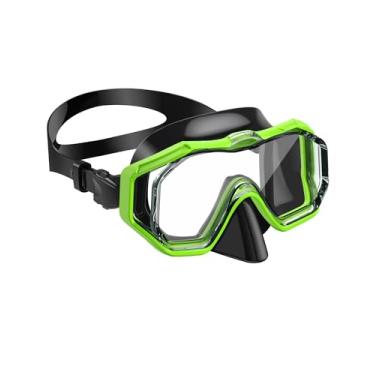 Imagem de W WSTOO Óculos de natação para crianças com cobertura de nariz, máscara de natação de mergulho com snorkel para jovens de 5 a 15 anos, lente de visão ampla com 3 janelas HD, antiestilhaçamento