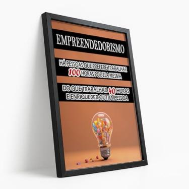 Imagem de Quadro Decorativo Frase Empreendedorismo Criatividade Trabalho Sucesso Liberdade Motivacional Escritório Com Moldura