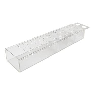 Imagem de Fenteer Vaso retangular de acrílico transparente para flores, suporte de mesa e decoração, 45cm x 10cm x 6,5cm