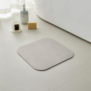 Imagem de Tapete de banheiro pequeno, secagem rápida, antiderrapante, lavável, tapete de banho fino absorvente cabe embaixo da porta, tapete de chão de banheiro perfeito para banho, chuveiro ou pia 30,5 x 30,5