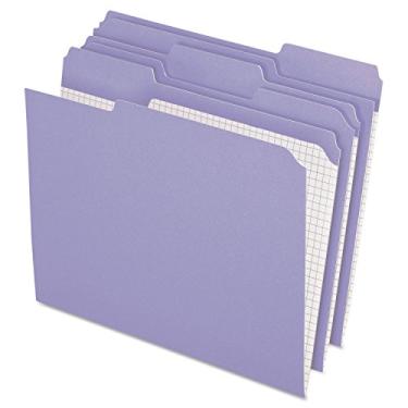 Imagem de Pendaflex Pastas de arquivo coloridas com grade interna, tamanho carta, lavanda, corte 1/3, 100/BX (R152 1/3 LAV)