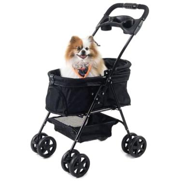 Imagem de Carrinho de passeio para Pet, animal de estimação, cachorro, cão, gato de pequeno porte até 15 Kg