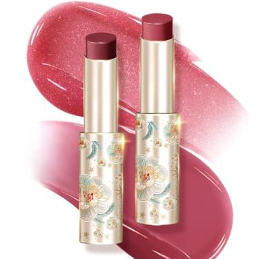 Imagem de CATKIN Bálsamo labial brilhante, ultra hidratante, brilho labial matizado, geleia, derretimento, creme reparador, manteiga de karité, calmante para lábios secos, acabamento orvalhado, 3,4 g, conjunto