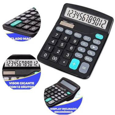 Imagem de Calculadora De Mesa Escritório 12 Dígitos Comercial Display - Atena