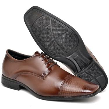 Imagem de Sapato Masculino Social Luxo Elegante Confortável com Cadarço do 37 ao 44, MARROM, Ref. 836, Polo Blu ORIGINAL (BR, Adulto, Numérico, 42)