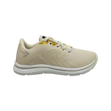 Imagem de Tenis box 200 esportivo bx2409 feminino, 36 BR, Creme, Dourado