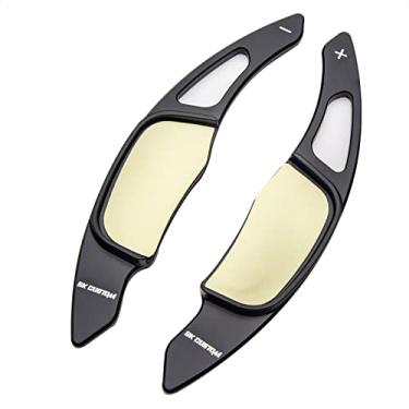 Imagem de SK CUSTOM Volante Shift Shift Paddle Extended Shifter Trim Cover compatível com Volkswagen VW Golf 7 SCIROCCO SAGITAR GLI LAMANDO GTS POLO GTI Acessórios de Carro Liga de Alumínio Preto