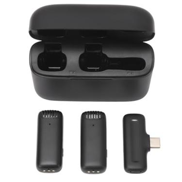Imagem de RiToEasysports 2 Em 1 Microfone Lavalier Sem Fio, Clipes No Microfone de Lapela Com Casos de Carregamento para Entrevistas Ao Vivo