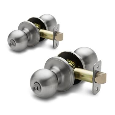 Imagem de Copper Creek CK2020SS-2 Botão de porta com função de passagem colonial multipacote, acabamento inoxidável acetinado