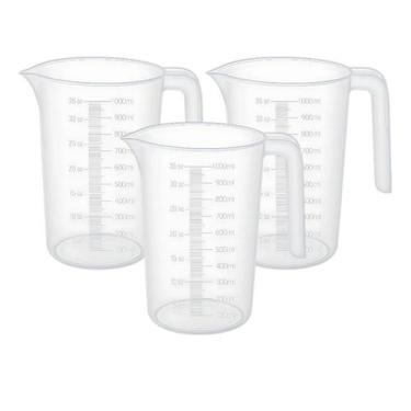 Imagem de Kit 3 Jarras Medidora Graduada Medidor 1 Litro Polipropileno - Plasúti