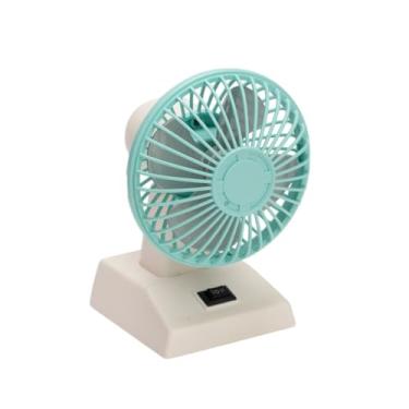 Imagem de Anomat Ventilador de mesa pequeno de 10 cm – Mini ventilador operado por USB e bateria com 2 velocidades e cabeça oscilante, ventilador de mesa de resfriamento portátil para animais de estimação em