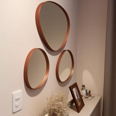 Imagem de Conjunto de Espelhos Decorativos – Vidro Orgânico com Estilo (Caramelo)