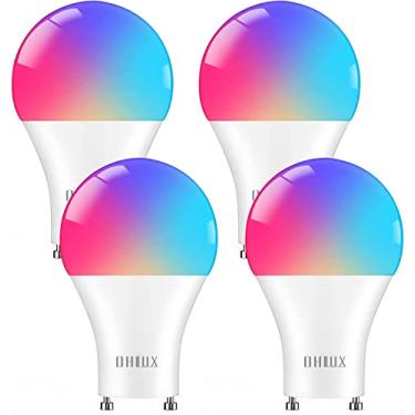 Imagem de OHLUX Lâmpadas inteligentes GU24 compatíveis com Alexa, 10W 900LM super brilhante, lâmpada LED GU24 com mudança de cor RGBCW, substituição de halogênio de 120V 80W, pacote com 4