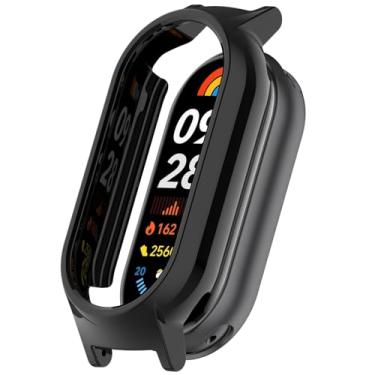 Imagem de Disscool Capa compatível com Xiaomi MI Smart Band 10/10 NFC/9/9 NFC/8 capas protetoras de silicone macio antiqueda, acessórios de relógio (preto)