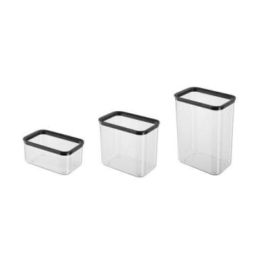 Imagem de Conjunto 3 Potes Herméticos de Plástico 750ml/1700ml/2600ml - TOP RIO