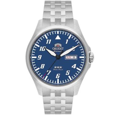 Imagem de Relógio ORIENT masculino automático prata azul YN6SS010 D2SX