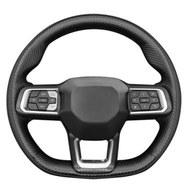 Imagem de MEWANT Capa de volante costurada à mão estilo 3D para Ford Mustang 2024 2025 Acessórios de volante para Ford Mustang 2024 2025