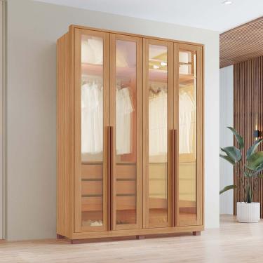 Imagem de Guarda-Roupas Reflecta 100% MDF Tuboarte 4 Portas 6 Gavetas c/ Kit de Espelhos e Pés