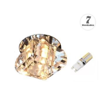 Imagem de 7 Spot Cristal de Embutir Sanca Ac661 + LED G9 3W Branco Quente - Acen