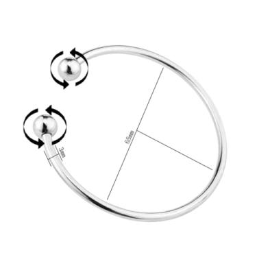 Imagem de Pulseira Bracelete Inox Esfera Rosqueável para Pingentes e Berloques