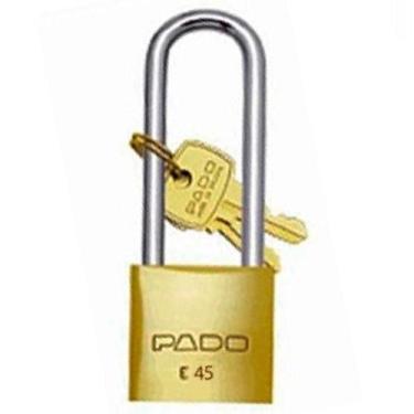 Imagem de Cadeado Haste Longa Latão 45X75Mm Pado Portão Corrente Largo