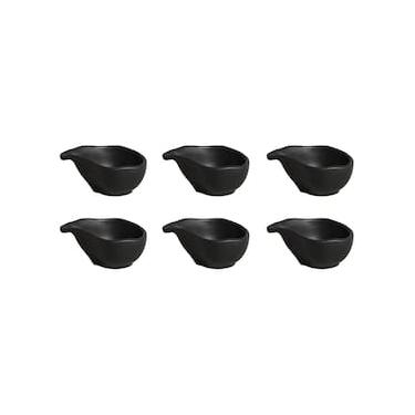 Imagem de Conjunto de Molheiras Ovais Porto Brasil Orgânico Preto Matte 40ml - 6 Peças
