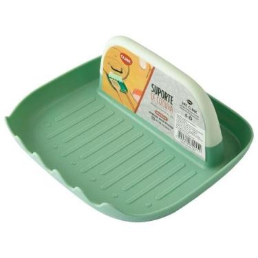 Imagem de Suporte Descanso Para Colher Talheres Bancada Pia Cozinha Verde - YAAY